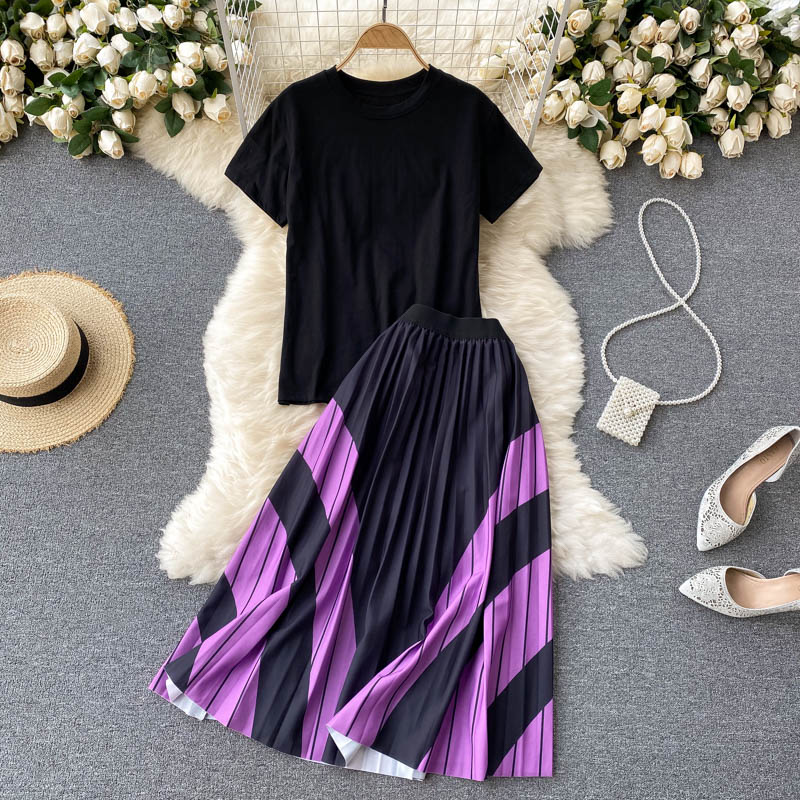 Black A line two pieces dress  662