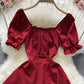 Cute A line lace up dress fashion dress  675
