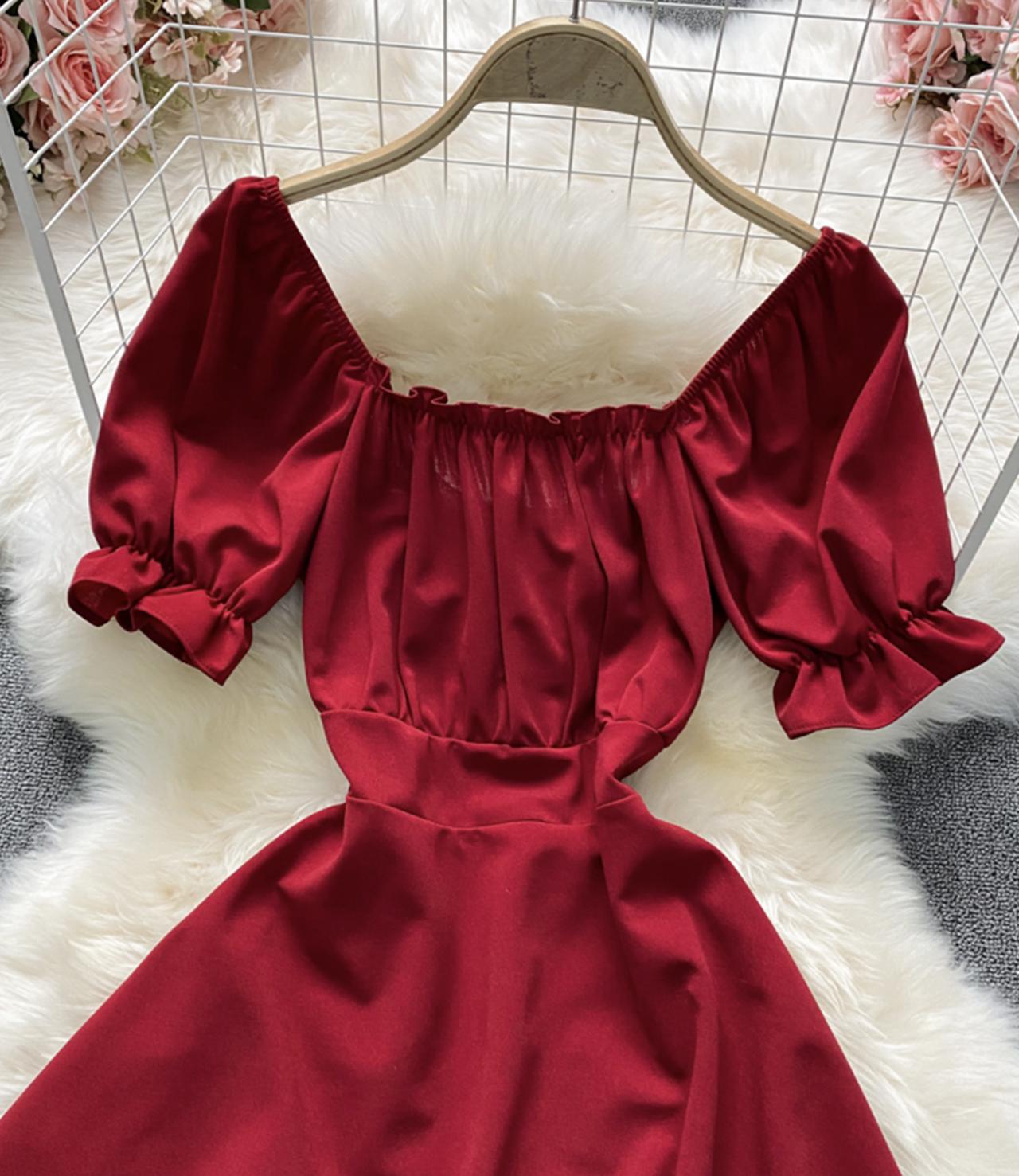 Cute A line lace up dress fashion dress  675