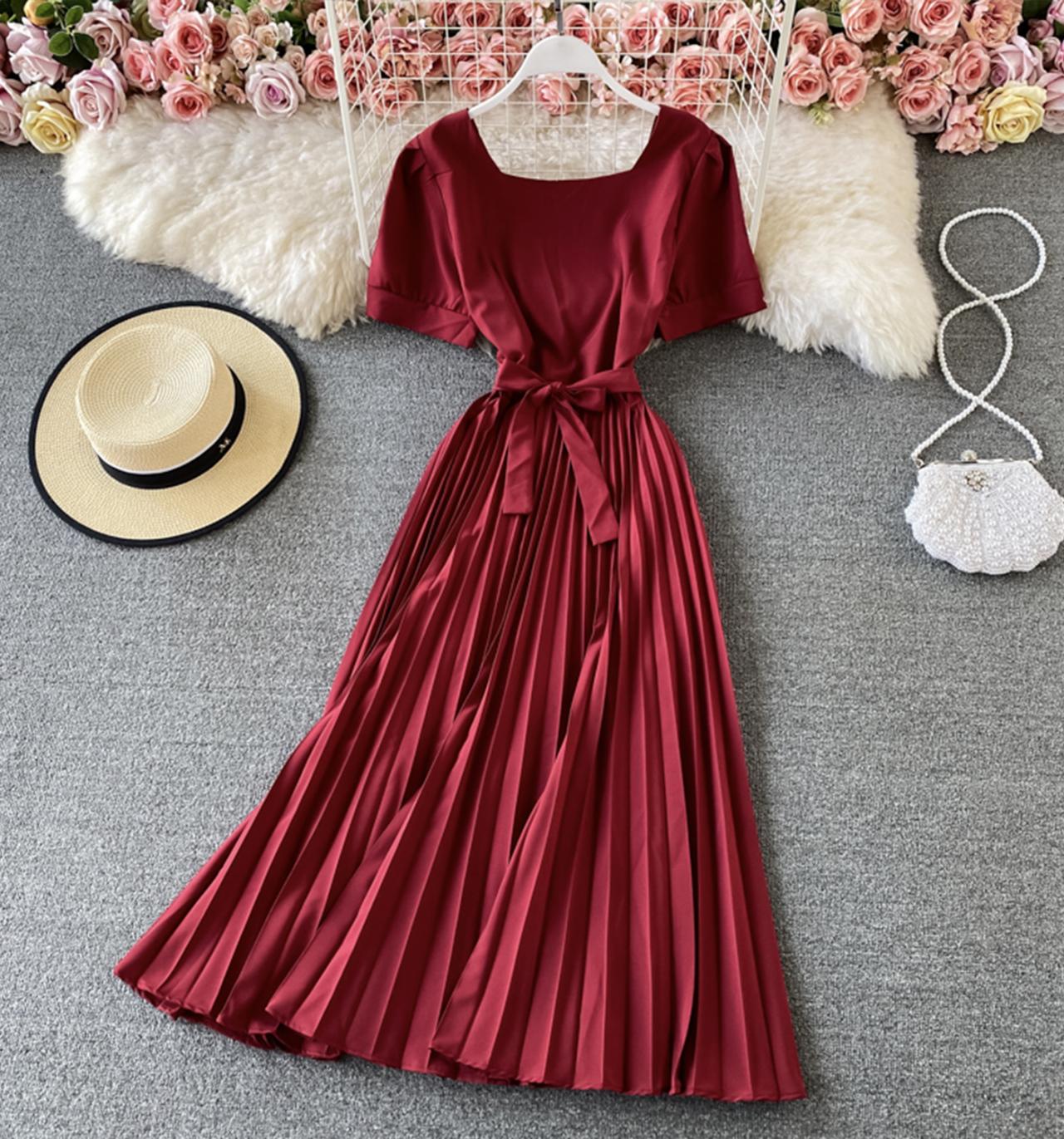 Cute A line short dress simple dress  674