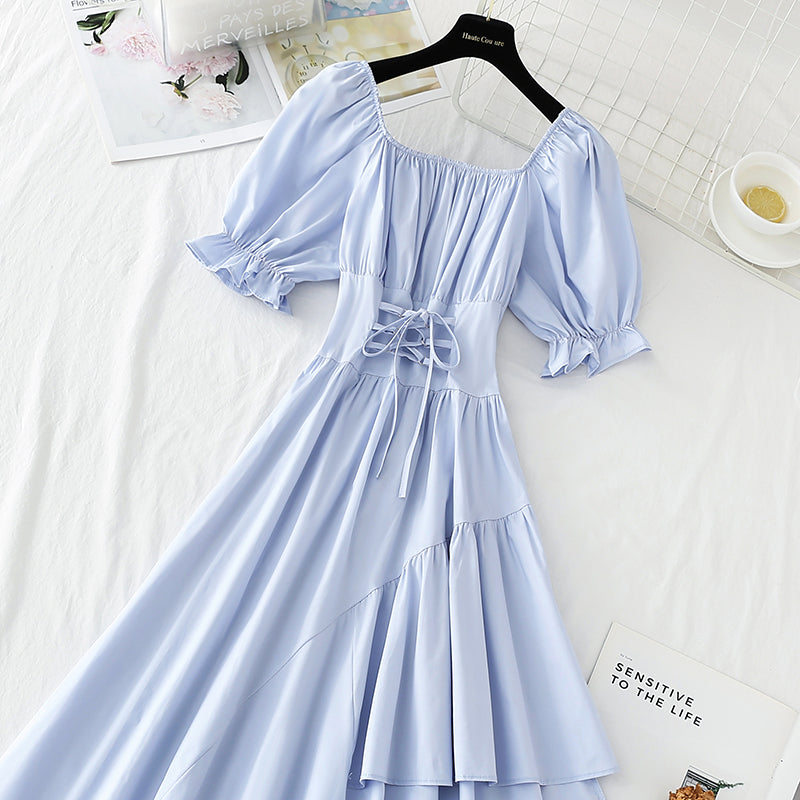 Cute irregular A line dress fashion dress  477