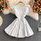 Cute round neck short dress party dress  525