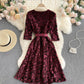 Elegant v neck short A line dress fashion dress  682
