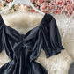 Black A line short dress fashion dress  689