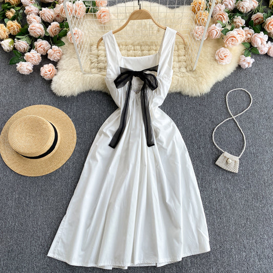 Robe trapèze mignonne à nœud papillon 599