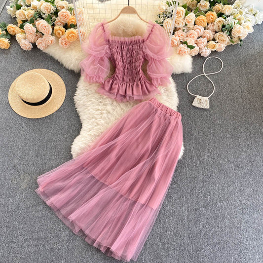 Robe en tulle deux pièces douce 591