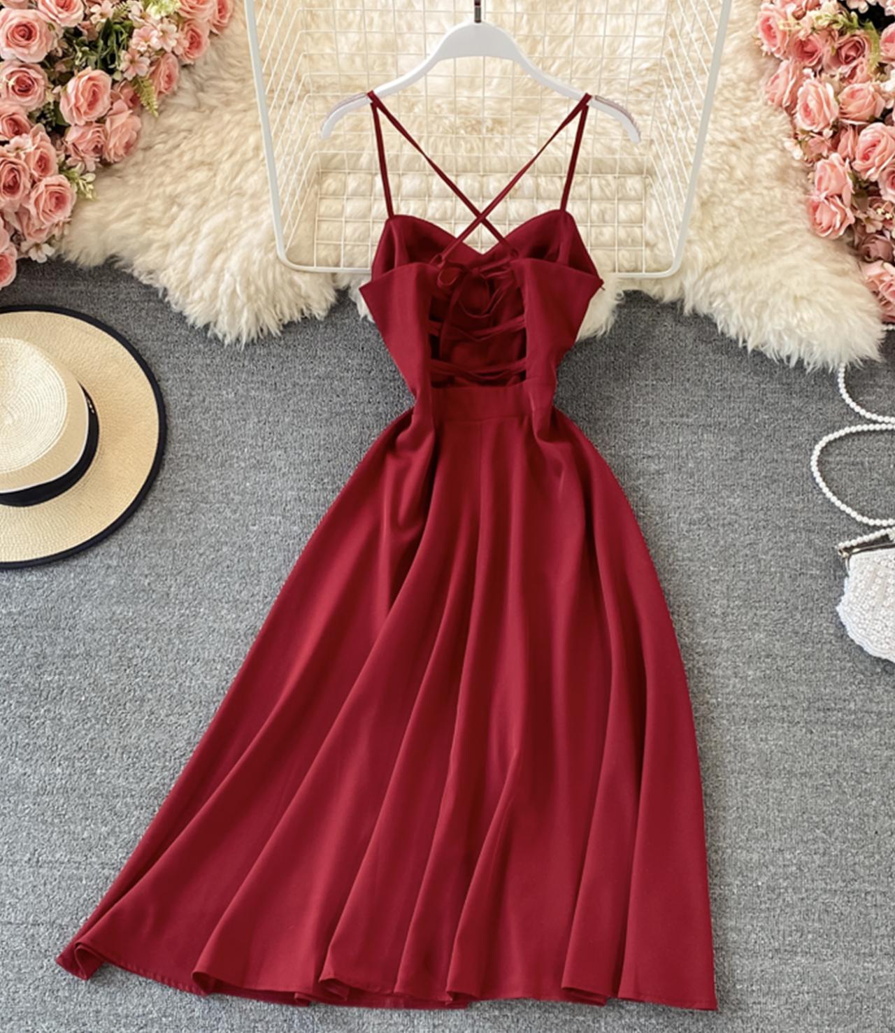 Cute A line short dress fashion dress  670