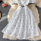 Cute A line flower applique dress fashion dress  523
