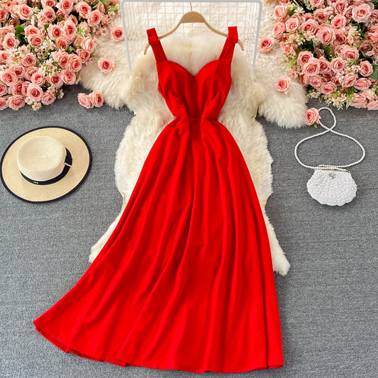 Süßes Kleid mit A-Linie und süßem Halsausschnitt, Modekleid 468