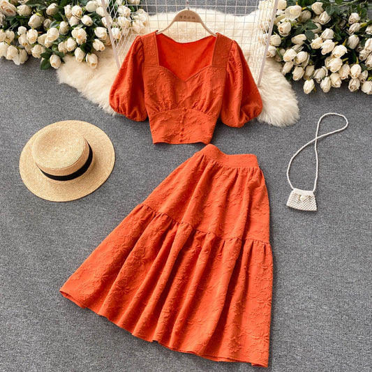 Süßes zweiteiliges A-Linien-Modekleid 473