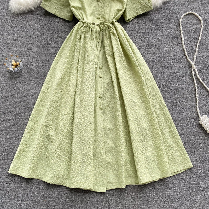 Simple v neck short dress fashion dress  563