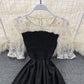Black A line short dress fashion dress  633