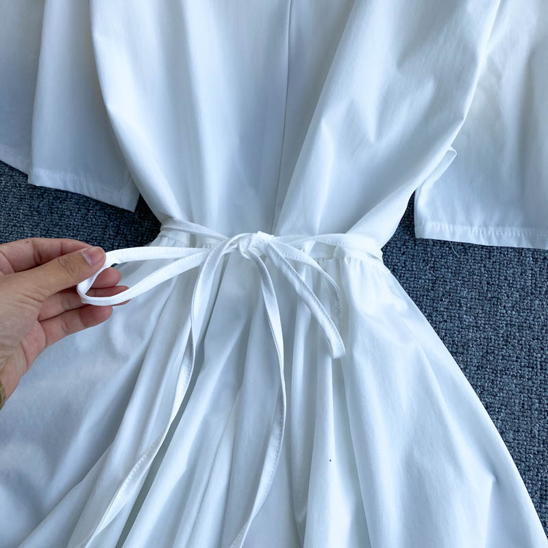 Robe trapèze à col rond et jolie robe tendance 521