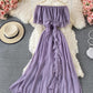 Cute A line off shoulder dress fashion dress  618