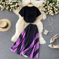Black A line two pieces dress  662