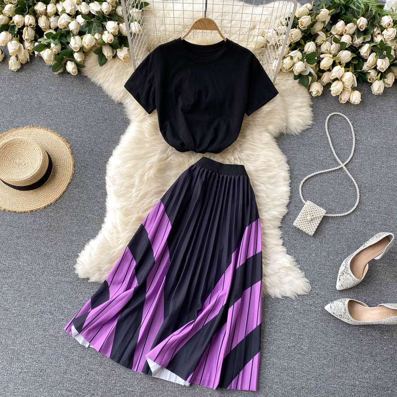 Black A line two pieces dress  662