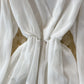 White v neck long sleeve dress fashion dress  491