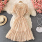 Sweet A line floral short dress fashion dress  565