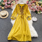 Cute embroidered long sleeve dress  484