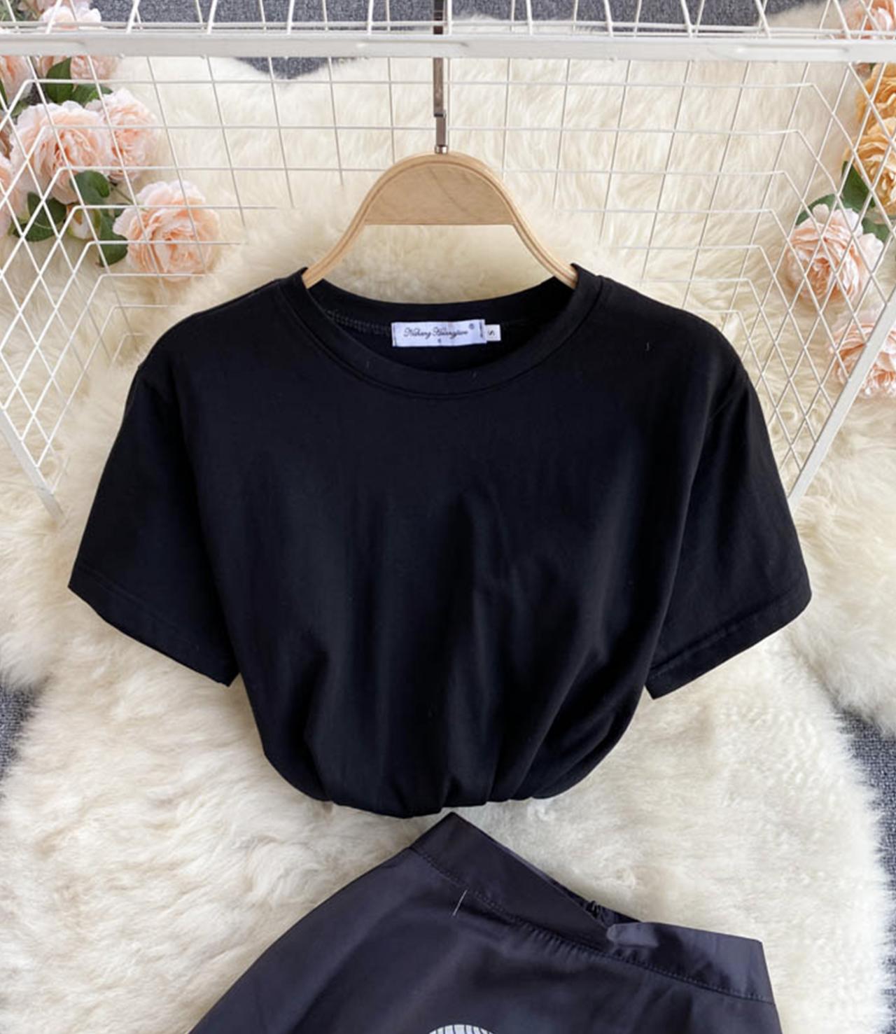 Black A line two pieces dress  666