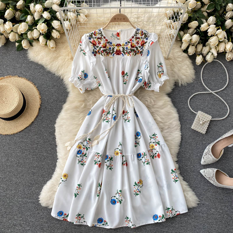 Cute lace short A line dress fashion dress  475