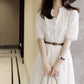Elegant A line white cutout dress  585