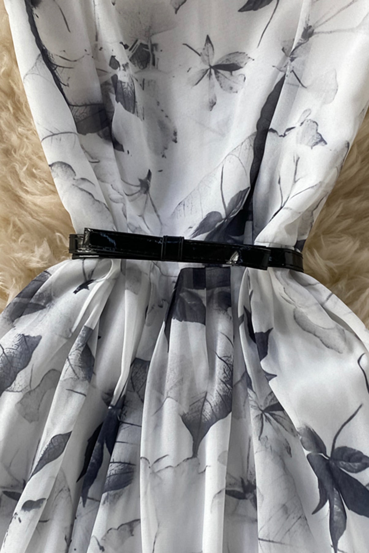 Cute ink print dress A line fashion dress  685