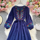 Cute embroidered long sleeve dress  484