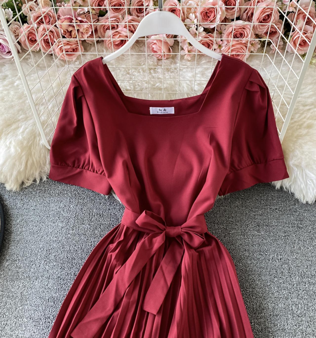 Cute A line short dress simple dress  674