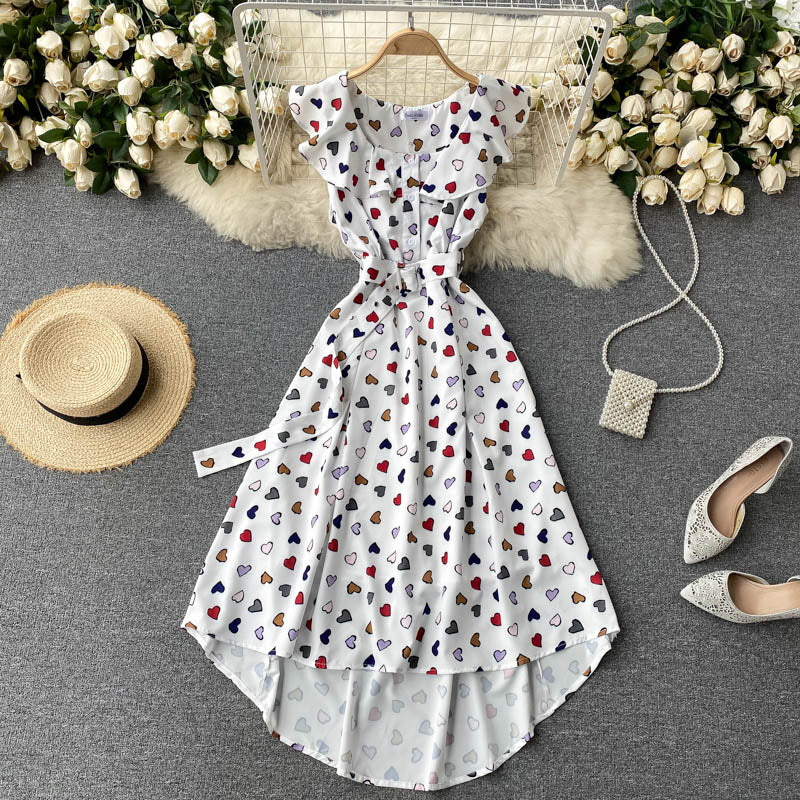 Cute A line high low dress fashion dress  636
