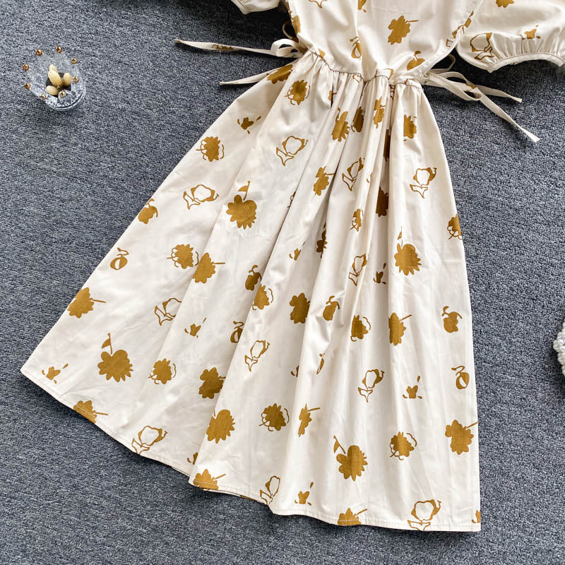 Cute round neck short A line dress fashion dress  562