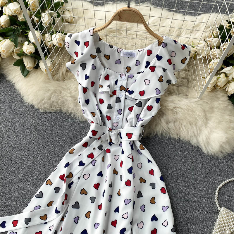 Cute A line high low dress fashion dress  636
