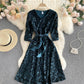 Elegant v neck short A line dress fashion dress  682