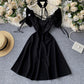 Black A line short dress fashion dress  650