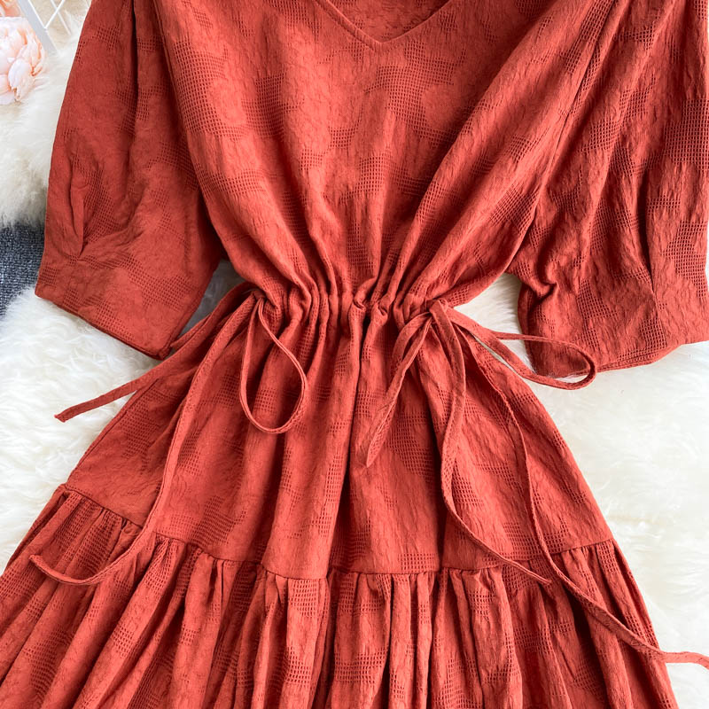 Cute V neck short dress fashion dress  616