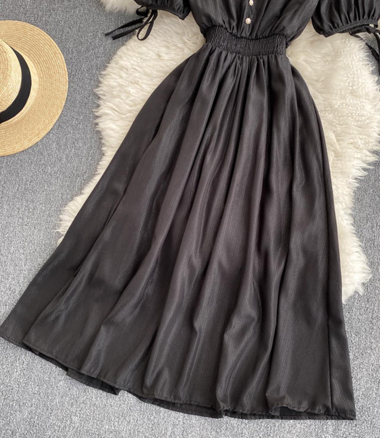 Simple v neck short dress fashion dress  664