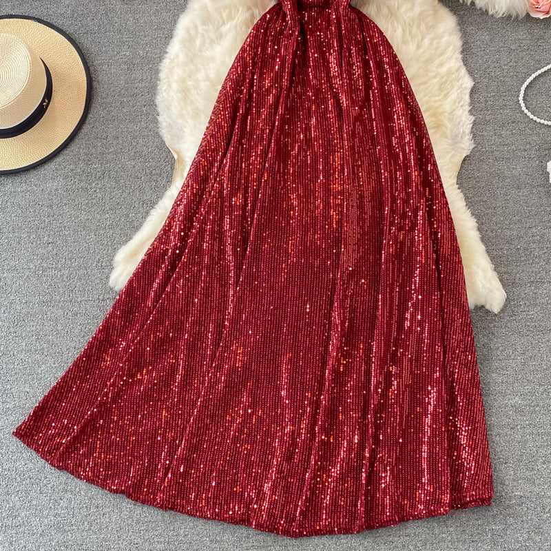 Shiny sequins long dress fashion dress  507