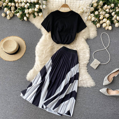 Black A line two pieces dress  662