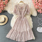 Sweet A line floral short dress fashion dress  565