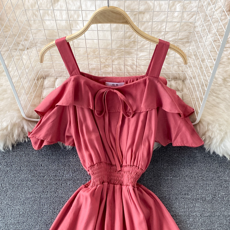 Cute A line irregular dress  623