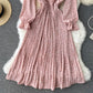 Süßes Blumenkleid mit langen Ärmeln Modekleid 470