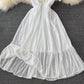 White A line short dress fashion dress  615