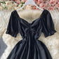 Black A line short dress fashion dress  689
