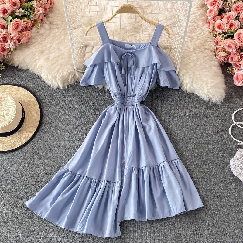 Cute A line irregular dress  623