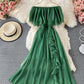 Cute A line off shoulder dress fashion dress  618