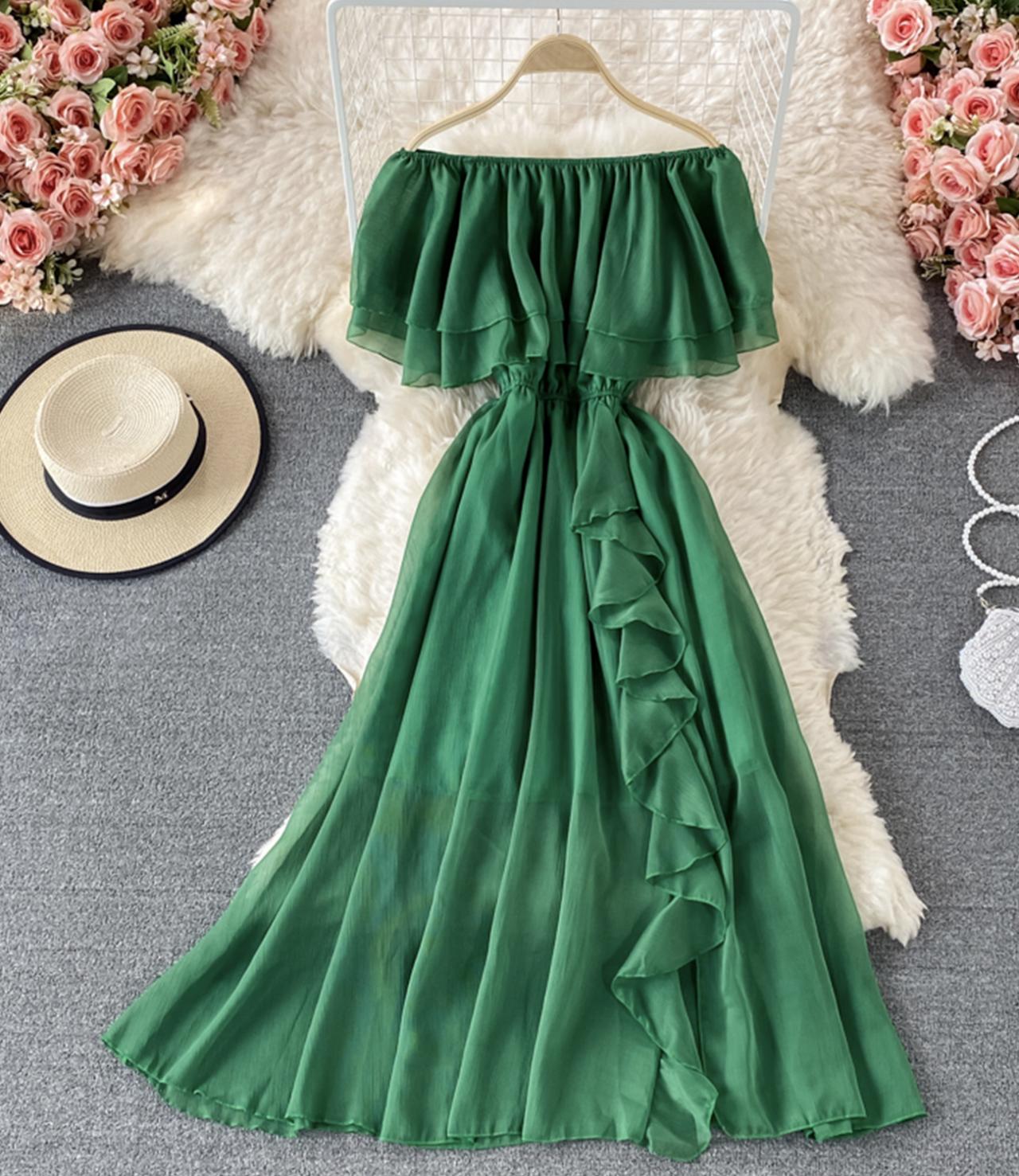 Cute A line off shoulder dress fashion dress  618
