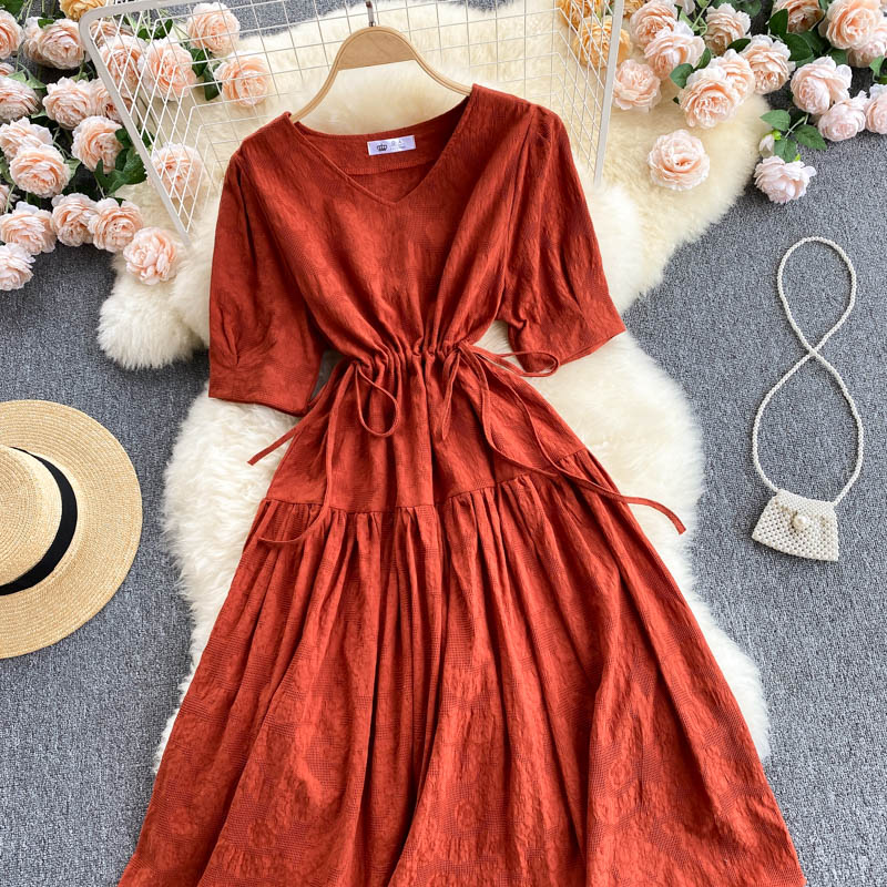 Cute V neck short dress fashion dress  616
