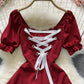 Cute A line lace up dress fashion dress  675