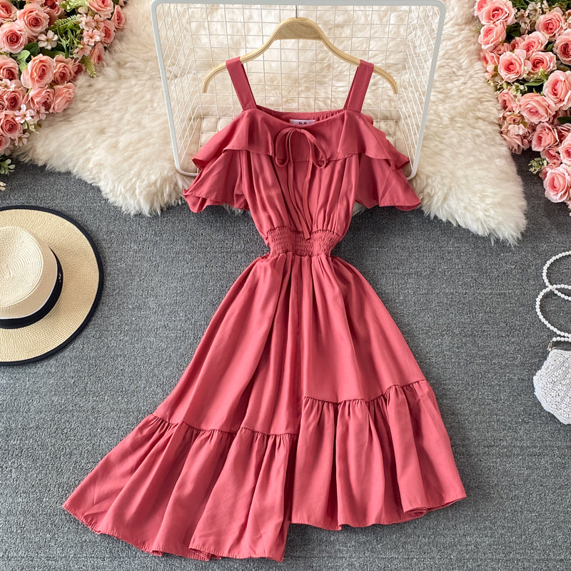 Cute A line irregular dress  623