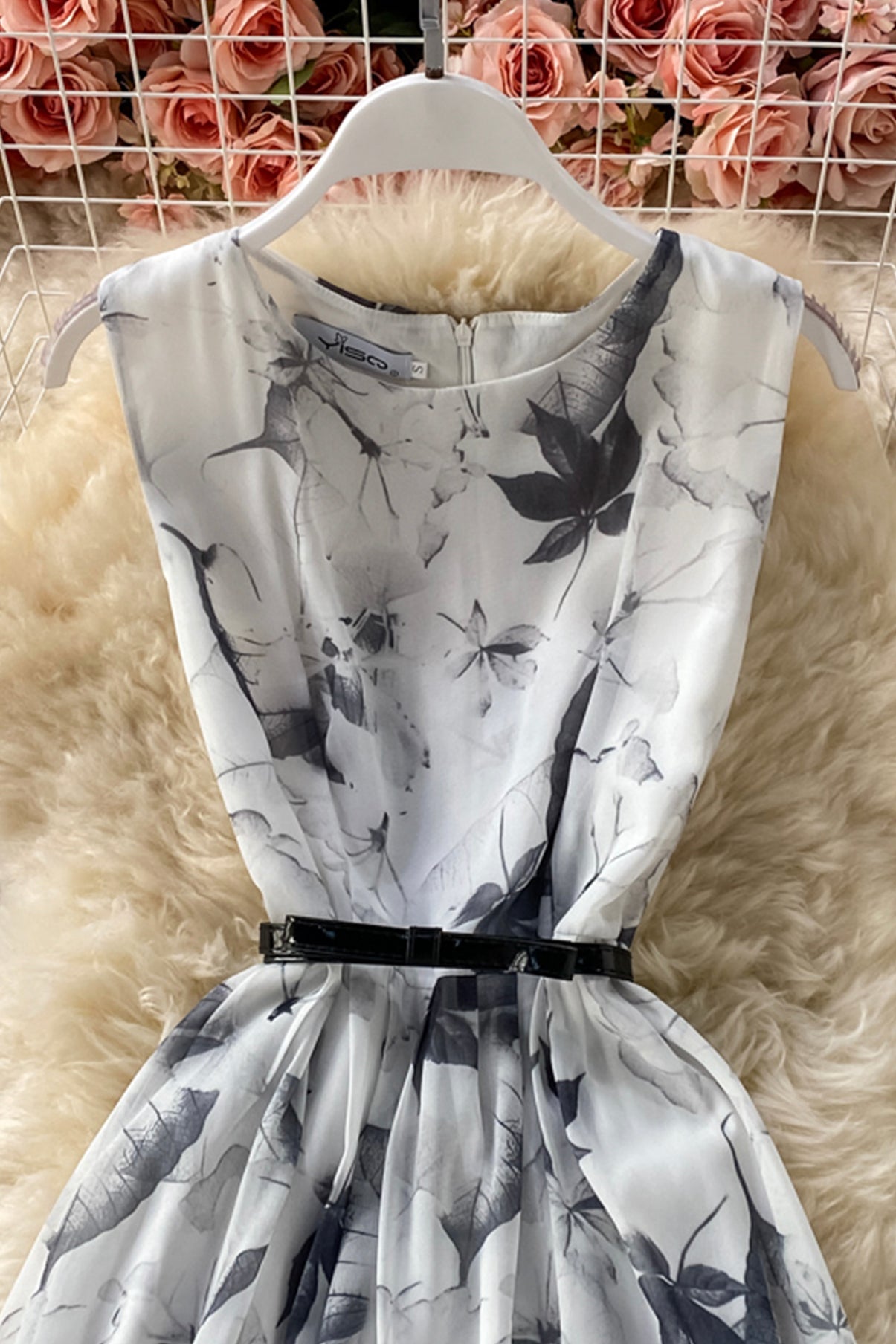 Cute ink print dress A line fashion dress  685